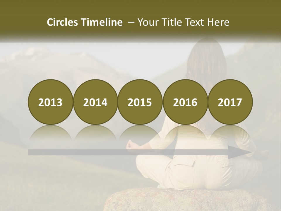 A Woman Sitting On A Rock In The Middle Of A Field PowerPoint Template