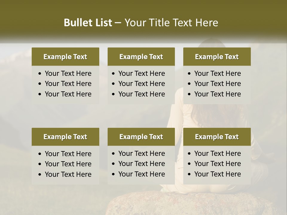 A Woman Sitting On A Rock In The Middle Of A Field PowerPoint Template