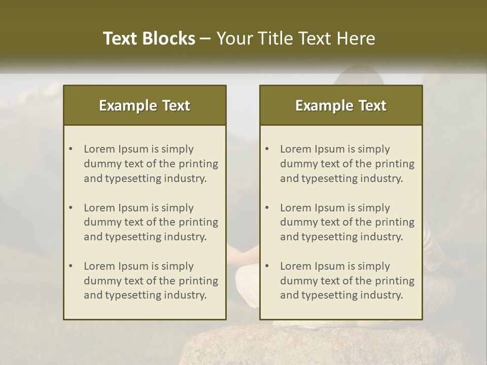 A Woman Sitting On A Rock In The Middle Of A Field PowerPoint Template