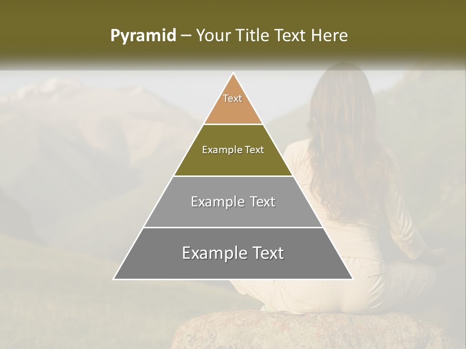 A Woman Sitting On A Rock In The Middle Of A Field PowerPoint Template