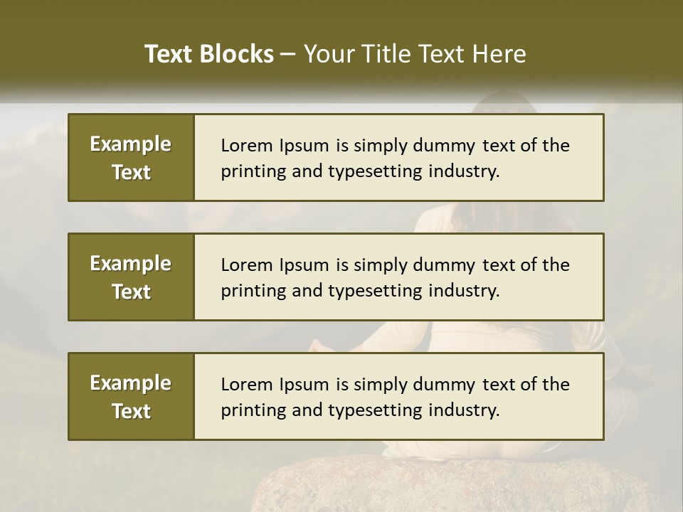 A Woman Sitting On A Rock In The Middle Of A Field PowerPoint Template