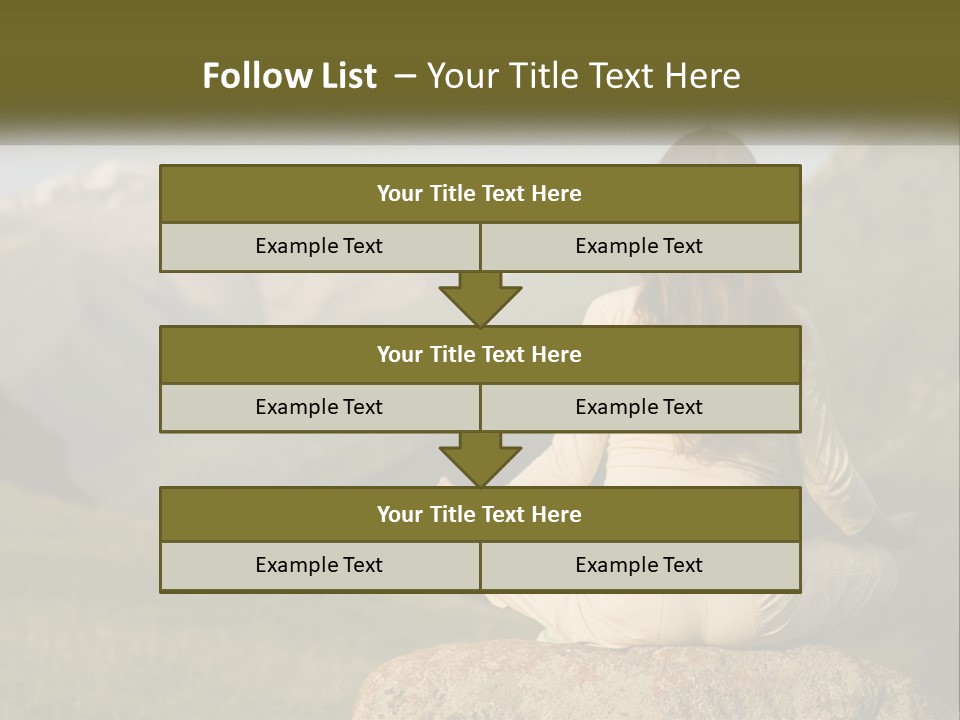 A Woman Sitting On A Rock In The Middle Of A Field PowerPoint Template
