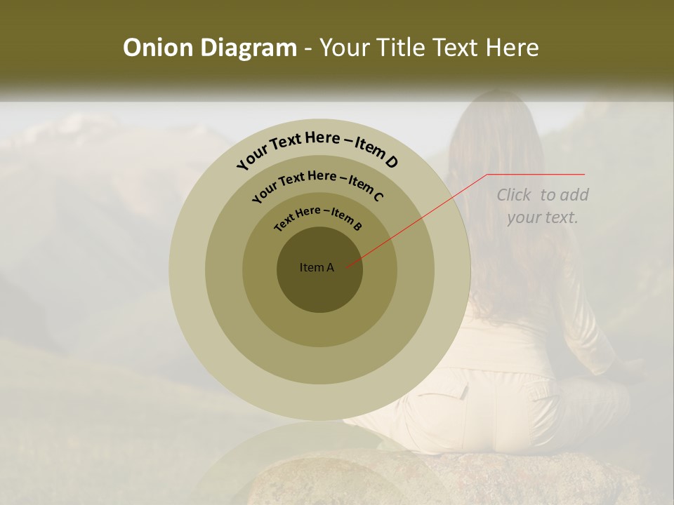 A Woman Sitting On A Rock In The Middle Of A Field PowerPoint Template