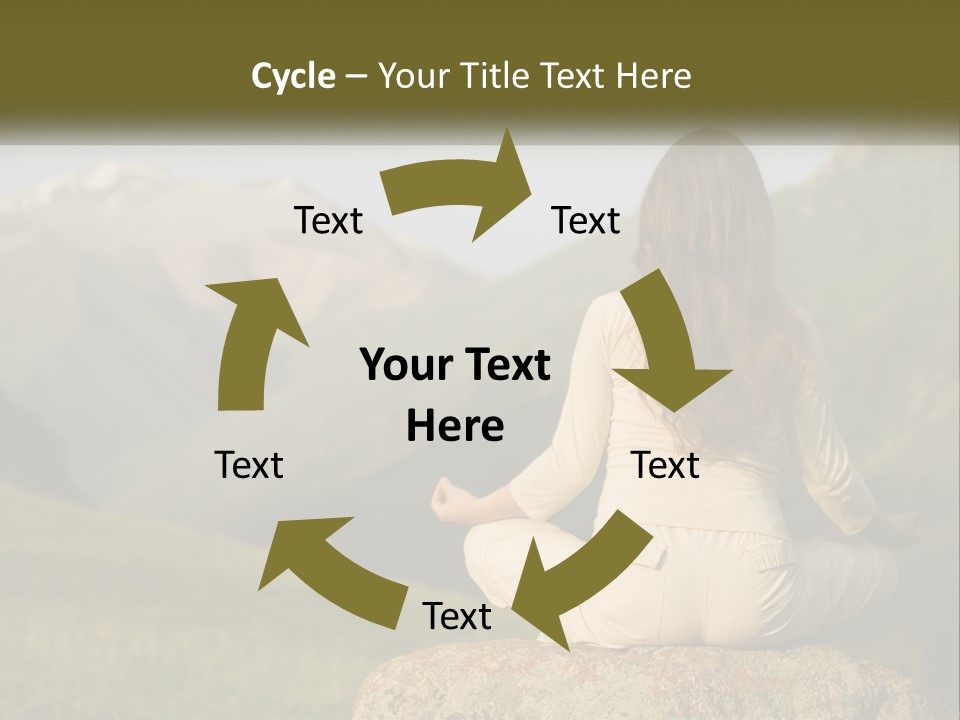 A Woman Sitting On A Rock In The Middle Of A Field PowerPoint Template