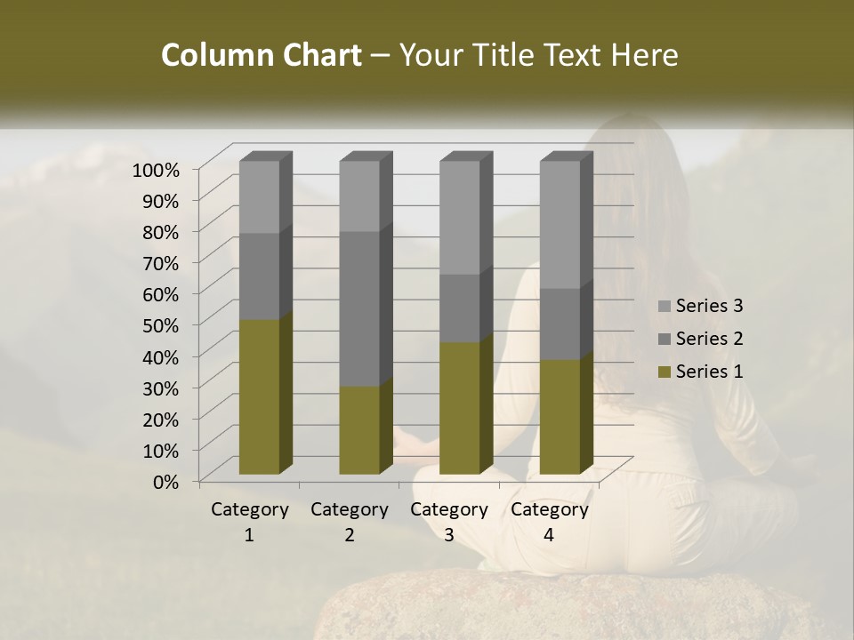 A Woman Sitting On A Rock In The Middle Of A Field PowerPoint Template