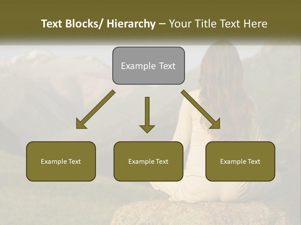 A Woman Sitting On A Rock In The Middle Of A Field PowerPoint Template