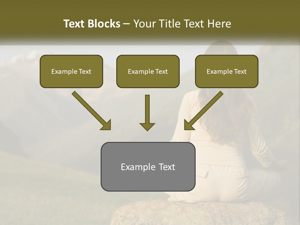 A Woman Sitting On A Rock In The Middle Of A Field PowerPoint Template