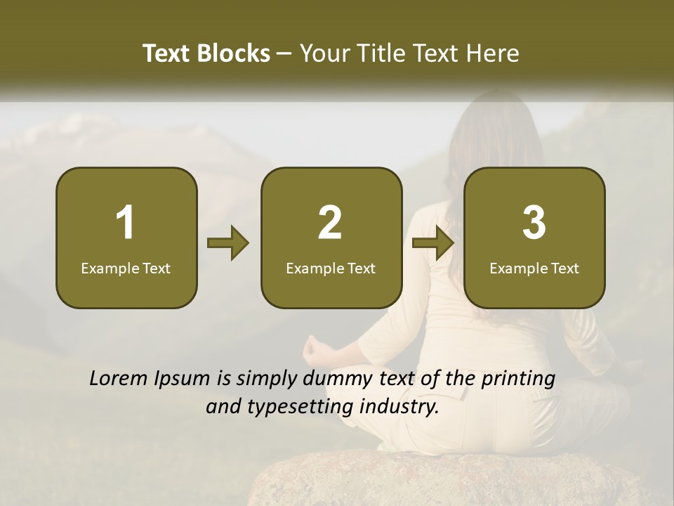 A Woman Sitting On A Rock In The Middle Of A Field PowerPoint Template