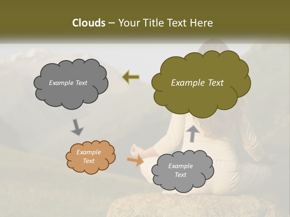 A Woman Sitting On A Rock In The Middle Of A Field PowerPoint Template
