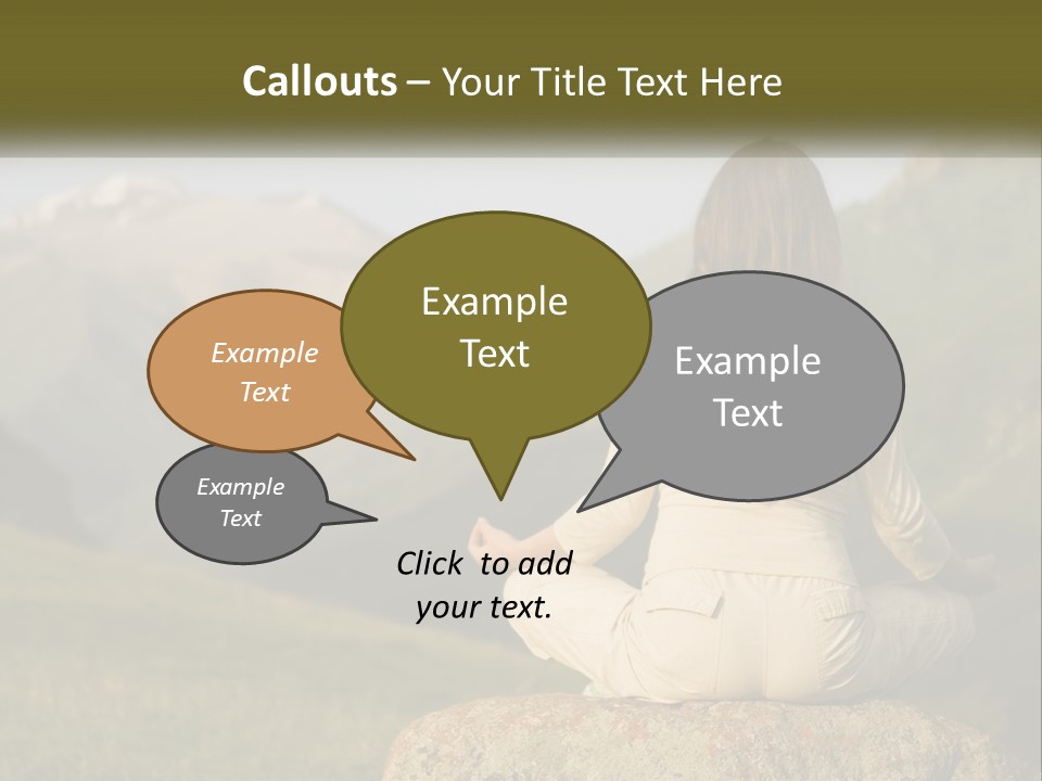 A Woman Sitting On A Rock In The Middle Of A Field PowerPoint Template