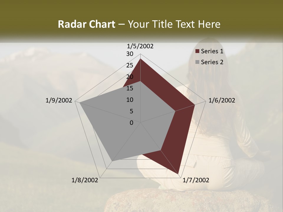 A Woman Sitting On A Rock In The Middle Of A Field PowerPoint Template
