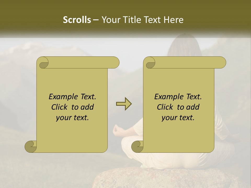 A Woman Sitting On A Rock In The Middle Of A Field PowerPoint Template