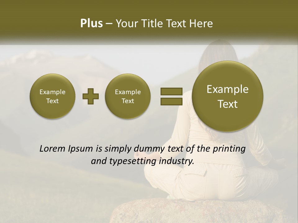 A Woman Sitting On A Rock In The Middle Of A Field PowerPoint Template