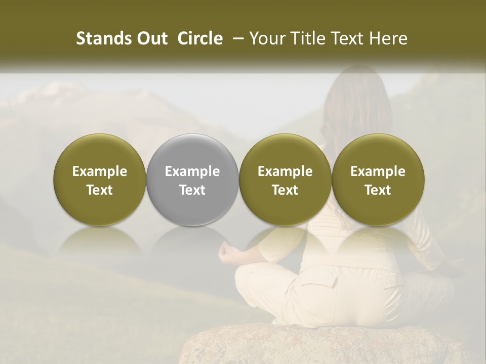 A Woman Sitting On A Rock In The Middle Of A Field PowerPoint Template