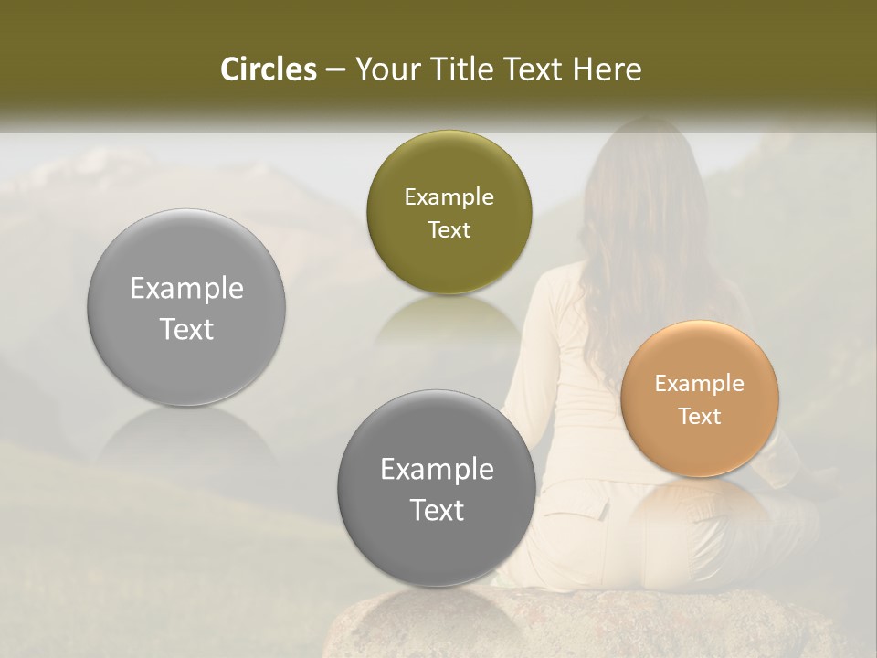 A Woman Sitting On A Rock In The Middle Of A Field PowerPoint Template