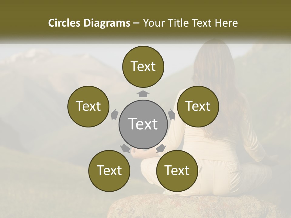 A Woman Sitting On A Rock In The Middle Of A Field PowerPoint Template