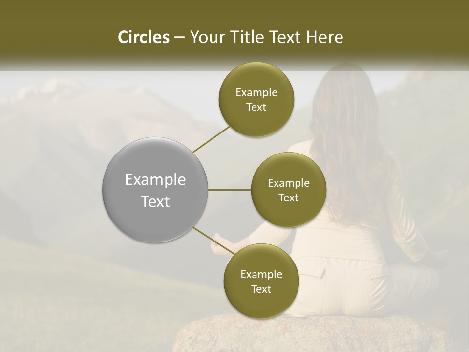 A Woman Sitting On A Rock In The Middle Of A Field PowerPoint Template