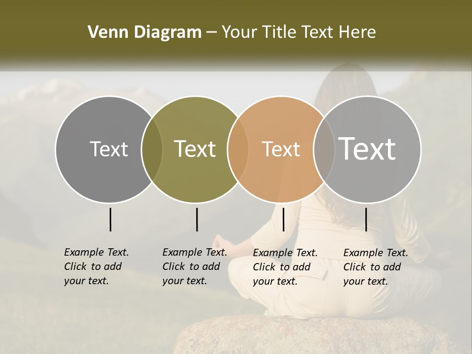 A Woman Sitting On A Rock In The Middle Of A Field PowerPoint Template