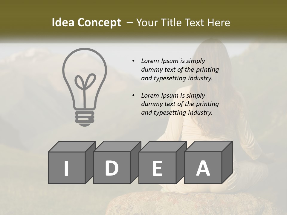 A Woman Sitting On A Rock In The Middle Of A Field PowerPoint Template