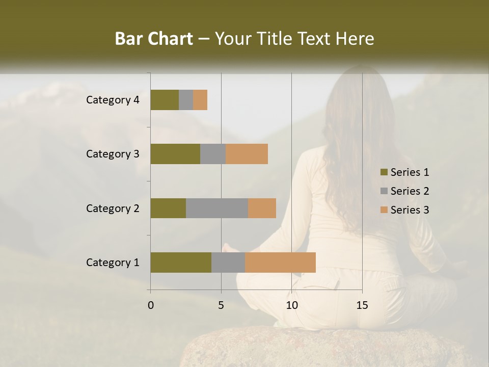 A Woman Sitting On A Rock In The Middle Of A Field PowerPoint Template