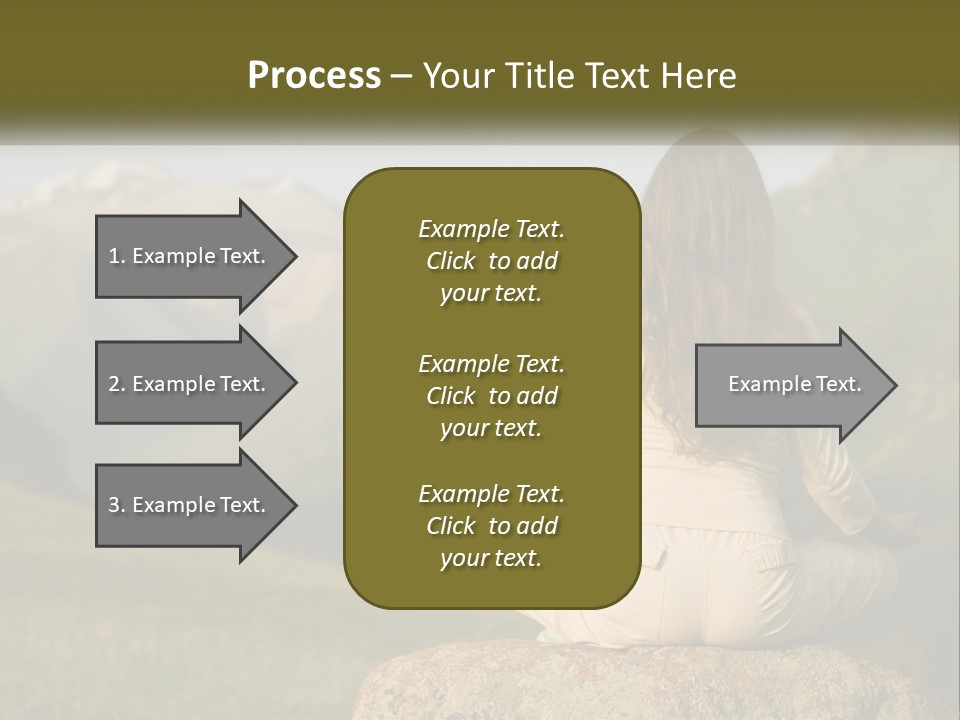 A Woman Sitting On A Rock In The Middle Of A Field PowerPoint Template