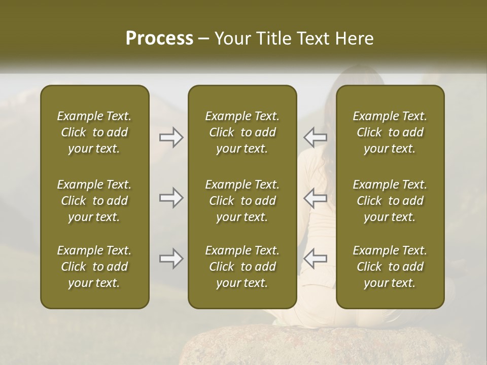 A Woman Sitting On A Rock In The Middle Of A Field PowerPoint Template