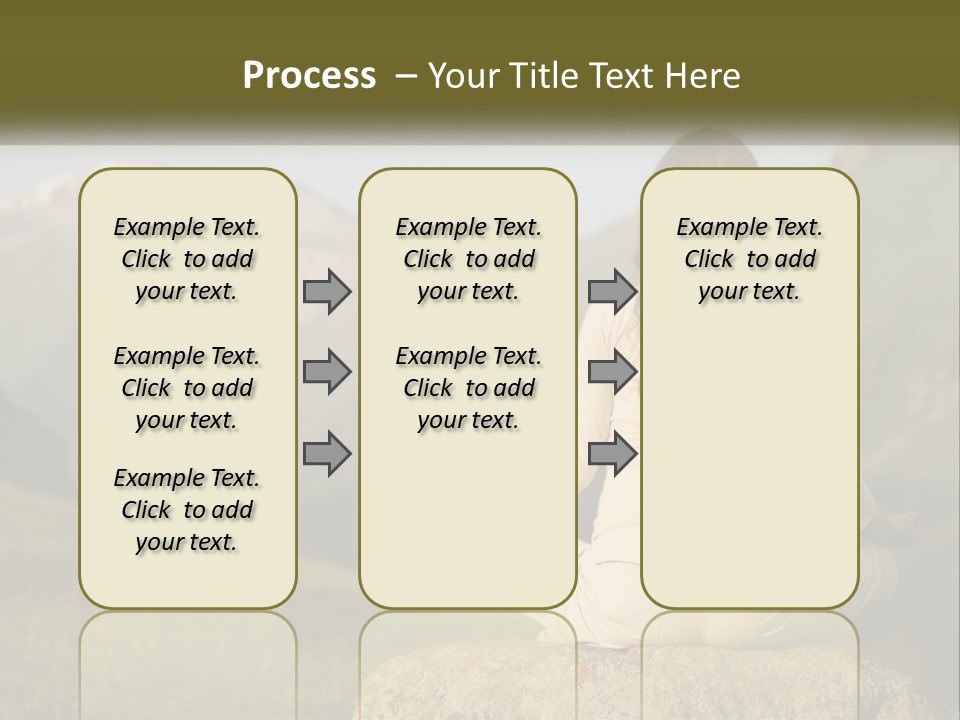 A Woman Sitting On A Rock In The Middle Of A Field PowerPoint Template