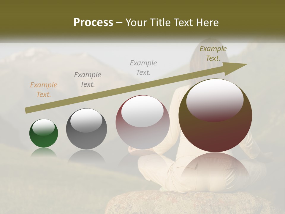 A Woman Sitting On A Rock In The Middle Of A Field PowerPoint Template