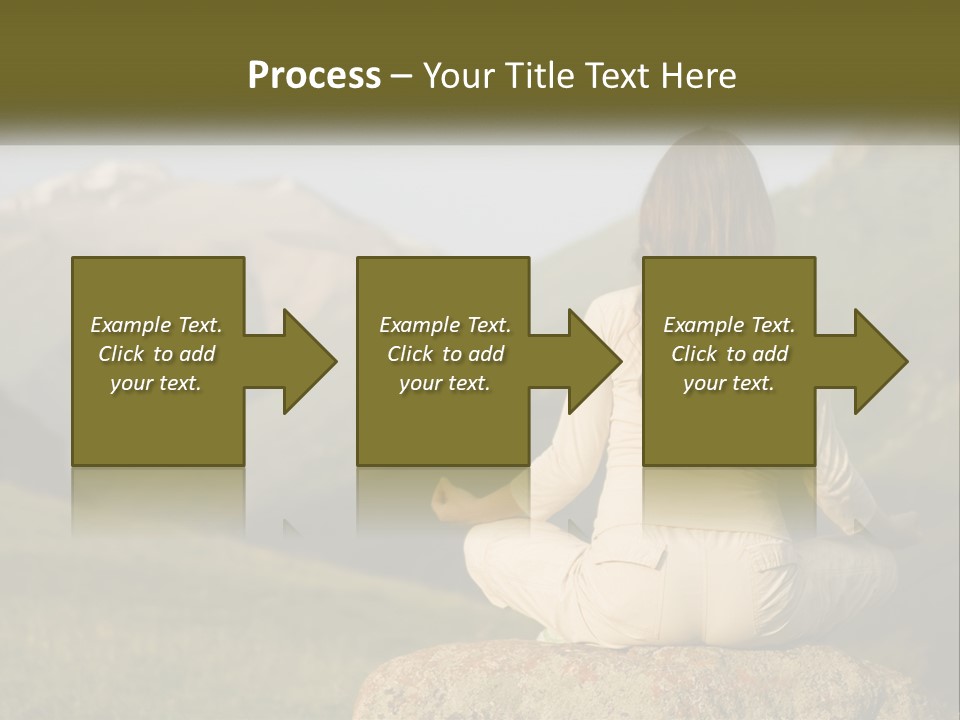 A Woman Sitting On A Rock In The Middle Of A Field PowerPoint Template