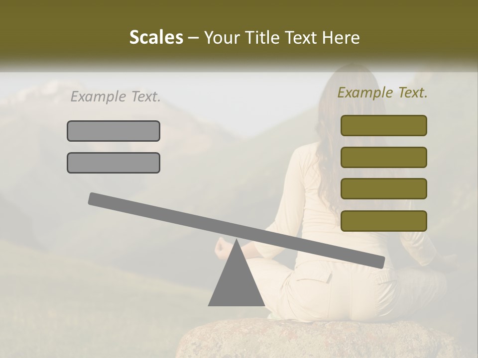A Woman Sitting On A Rock In The Middle Of A Field PowerPoint Template