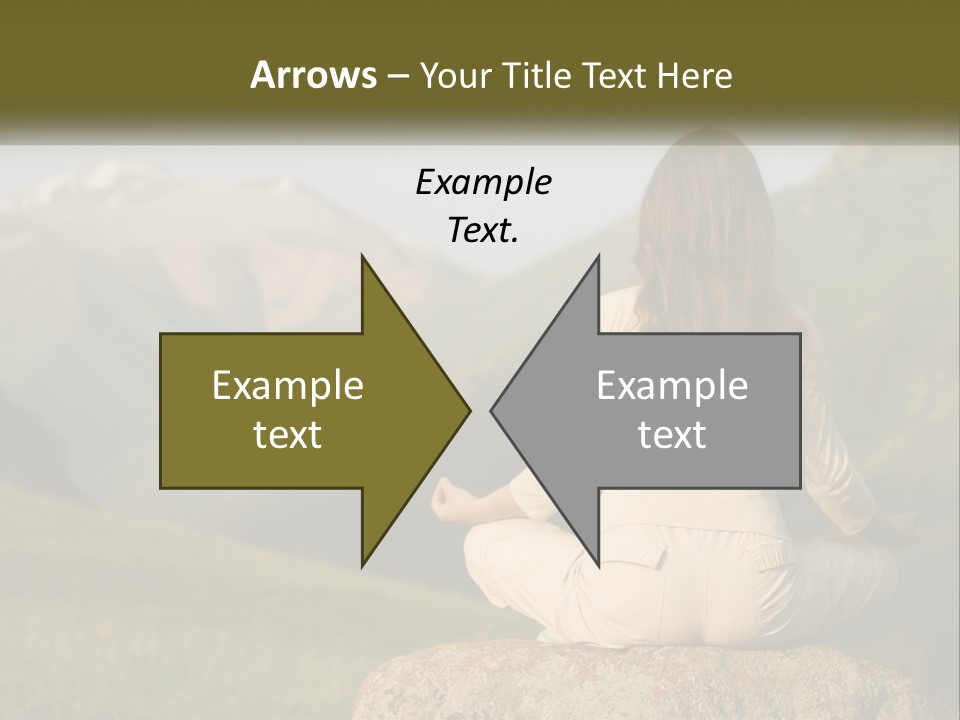 A Woman Sitting On A Rock In The Middle Of A Field PowerPoint Template