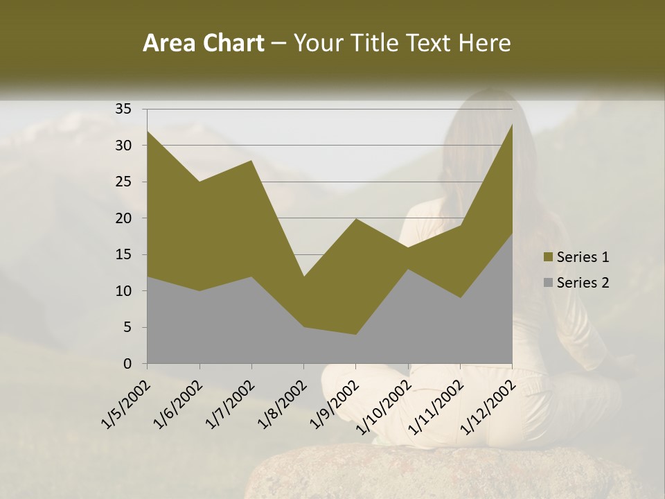 A Woman Sitting On A Rock In The Middle Of A Field PowerPoint Template