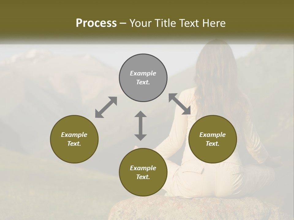 A Woman Sitting On A Rock In The Middle Of A Field PowerPoint Template