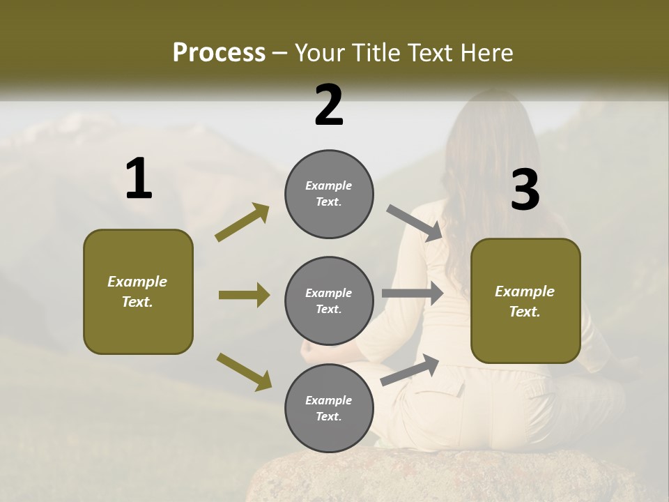 A Woman Sitting On A Rock In The Middle Of A Field PowerPoint Template