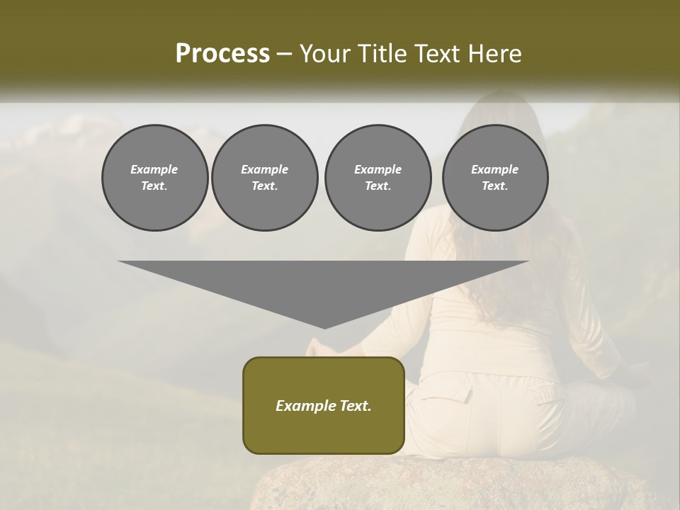 A Woman Sitting On A Rock In The Middle Of A Field PowerPoint Template