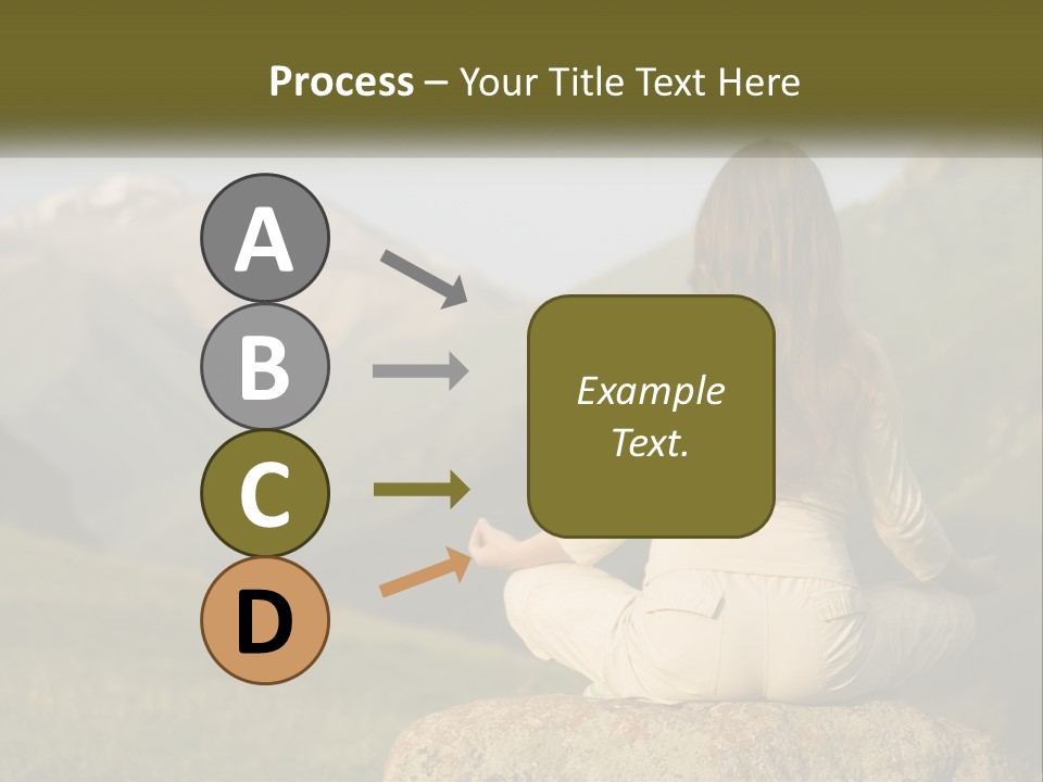 A Woman Sitting On A Rock In The Middle Of A Field PowerPoint Template