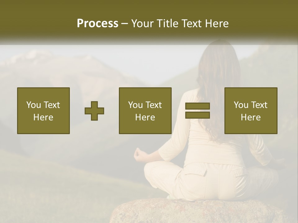 A Woman Sitting On A Rock In The Middle Of A Field PowerPoint Template