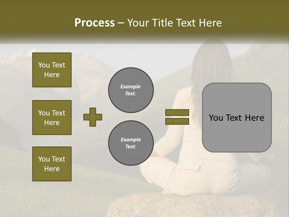 A Woman Sitting On A Rock In The Middle Of A Field PowerPoint Template