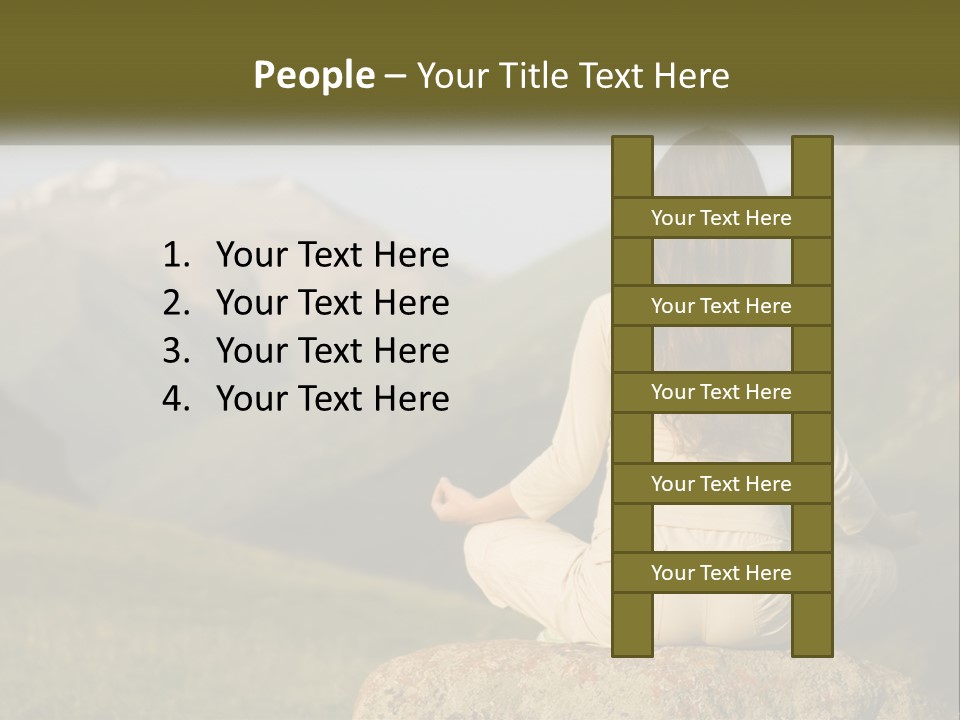 A Woman Sitting On A Rock In The Middle Of A Field PowerPoint Template