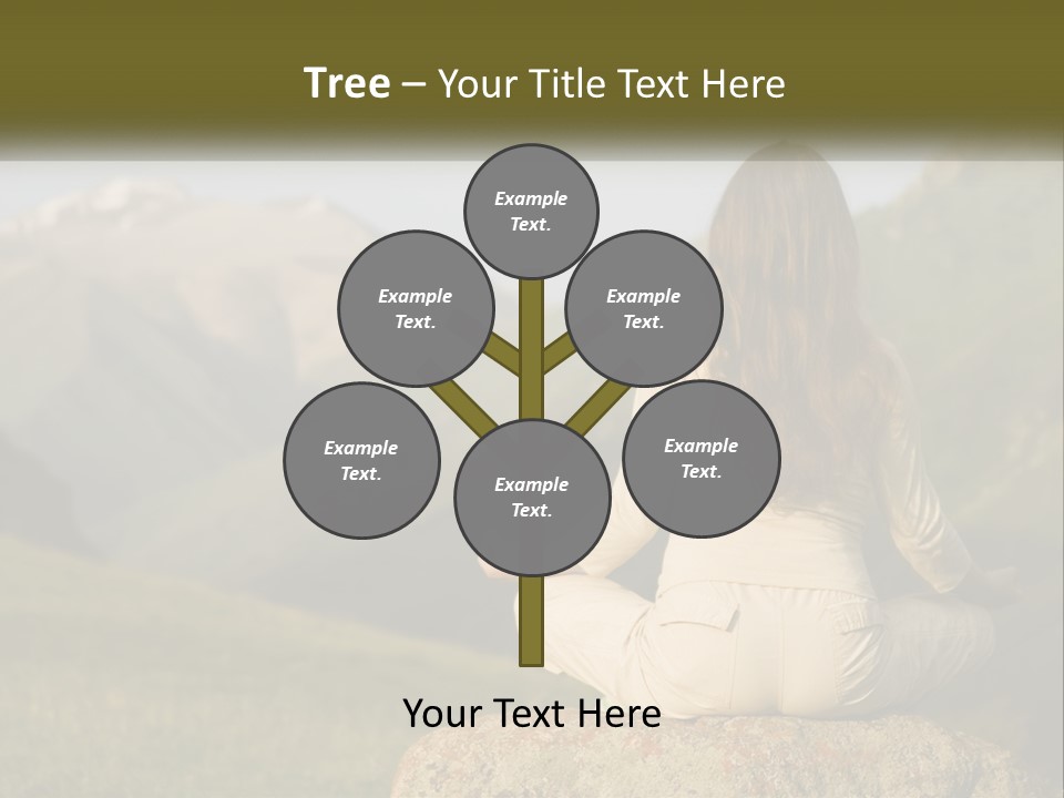 A Woman Sitting On A Rock In The Middle Of A Field PowerPoint Template
