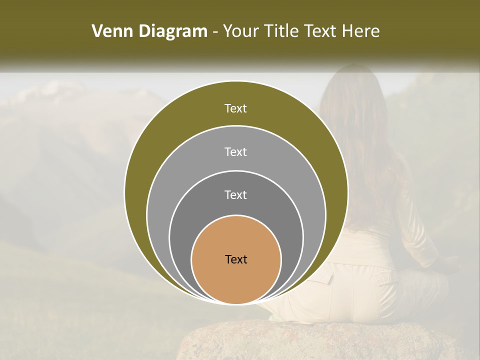 A Woman Sitting On A Rock In The Middle Of A Field PowerPoint Template