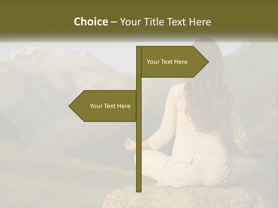 A Woman Sitting On A Rock In The Middle Of A Field PowerPoint Template