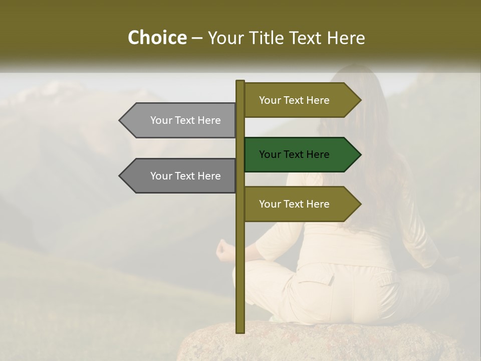 A Woman Sitting On A Rock In The Middle Of A Field PowerPoint Template