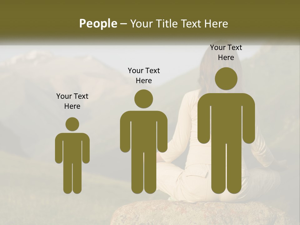 A Woman Sitting On A Rock In The Middle Of A Field PowerPoint Template