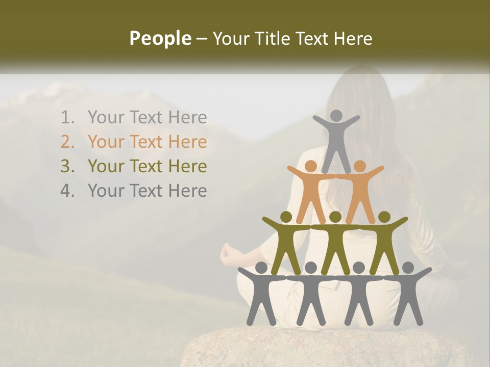 A Woman Sitting On A Rock In The Middle Of A Field PowerPoint Template
