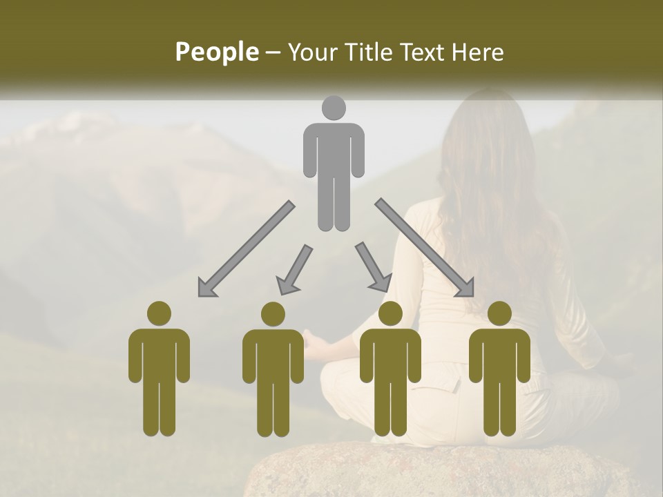 A Woman Sitting On A Rock In The Middle Of A Field PowerPoint Template