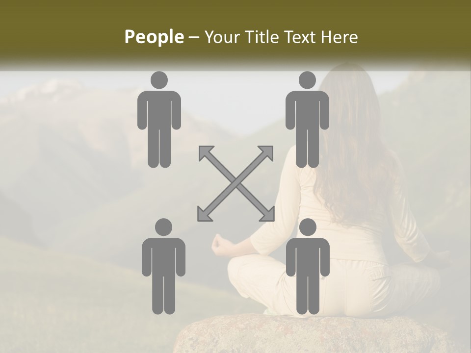 A Woman Sitting On A Rock In The Middle Of A Field PowerPoint Template