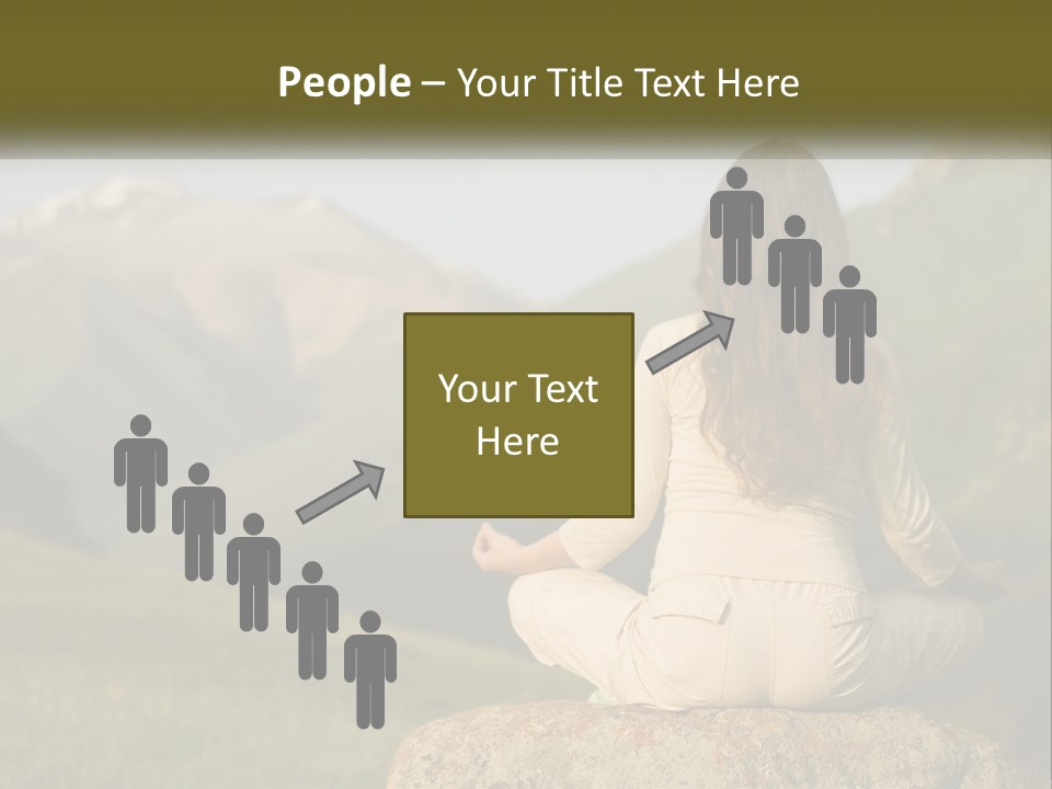 A Woman Sitting On A Rock In The Middle Of A Field PowerPoint Template