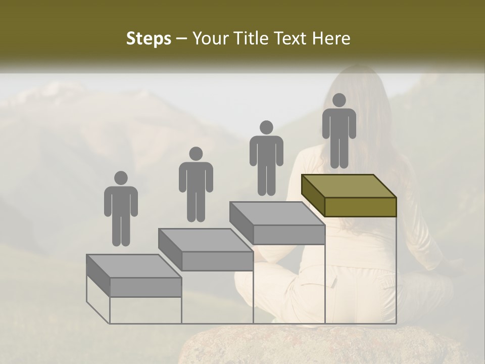 A Woman Sitting On A Rock In The Middle Of A Field PowerPoint Template