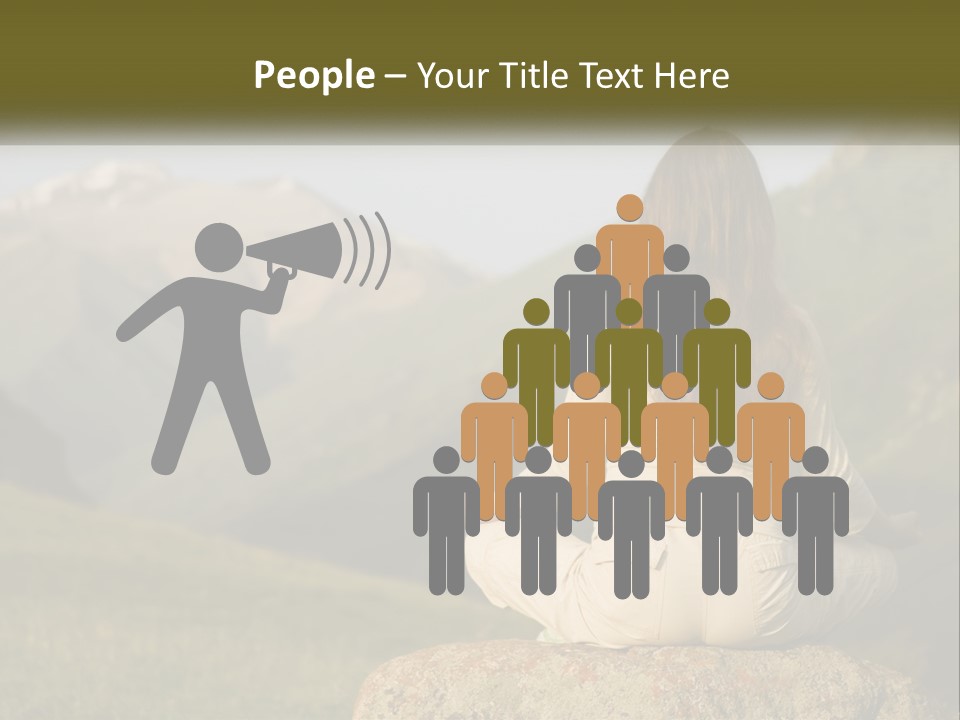 A Woman Sitting On A Rock In The Middle Of A Field PowerPoint Template